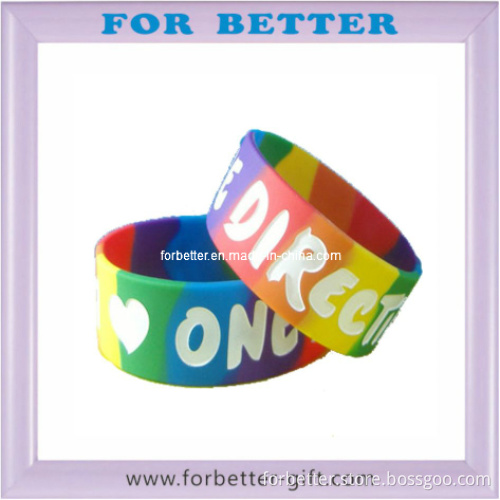 Debossed Color Filled Silicone Wristband
